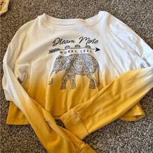 Dream More Worry Less Women's Crop Top - White to Yellow Ombre